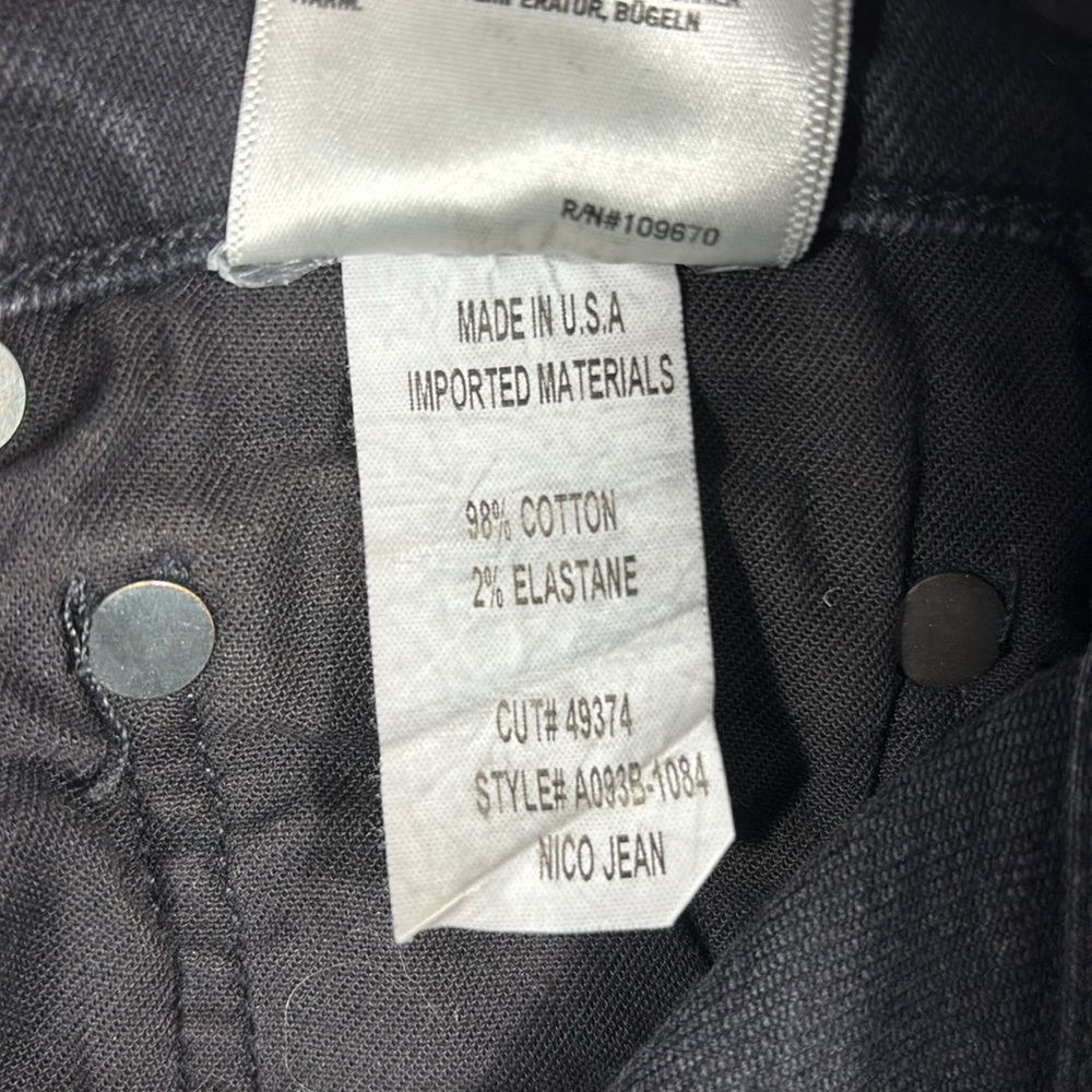 Agolde Nico High-Rise Skinny Jeans Button Fly Virtue Black | Size 24 - Picture 8 of 8